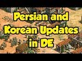 Persian and Korean Updates in DE