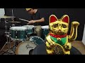 1 hour drum groove straight and lucky cat  ghost notes drumbeat 80 bpm 