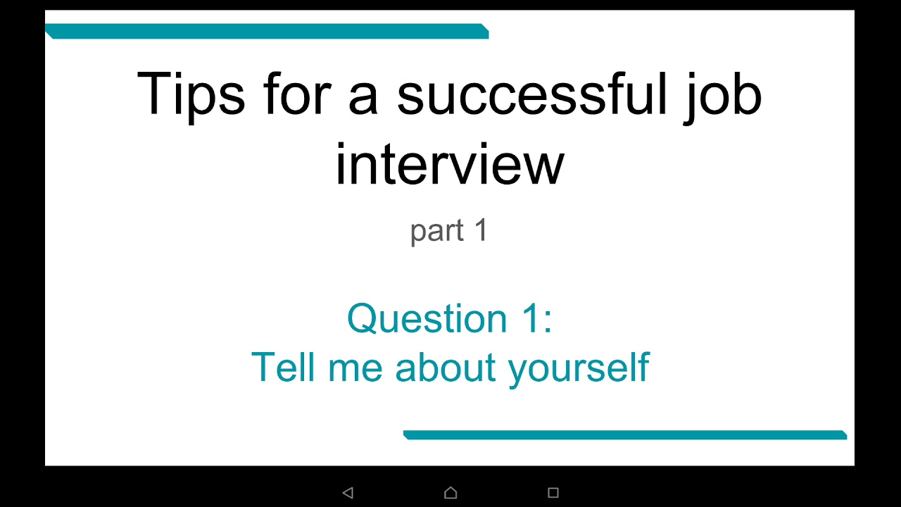 Menjawab Pertanyaan Interview Dalam Bahasa Inggris "Tell me about Yourself." - YouTube