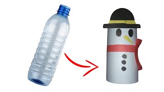 Paper Snowman - Best Out of Waste Bottle