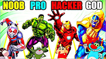 NOOB vs PRO vs HACKER In MUSCLE RUN With SHINCHAN Oggy And CHOP#oggy #shinchan #noob #pro #hacker