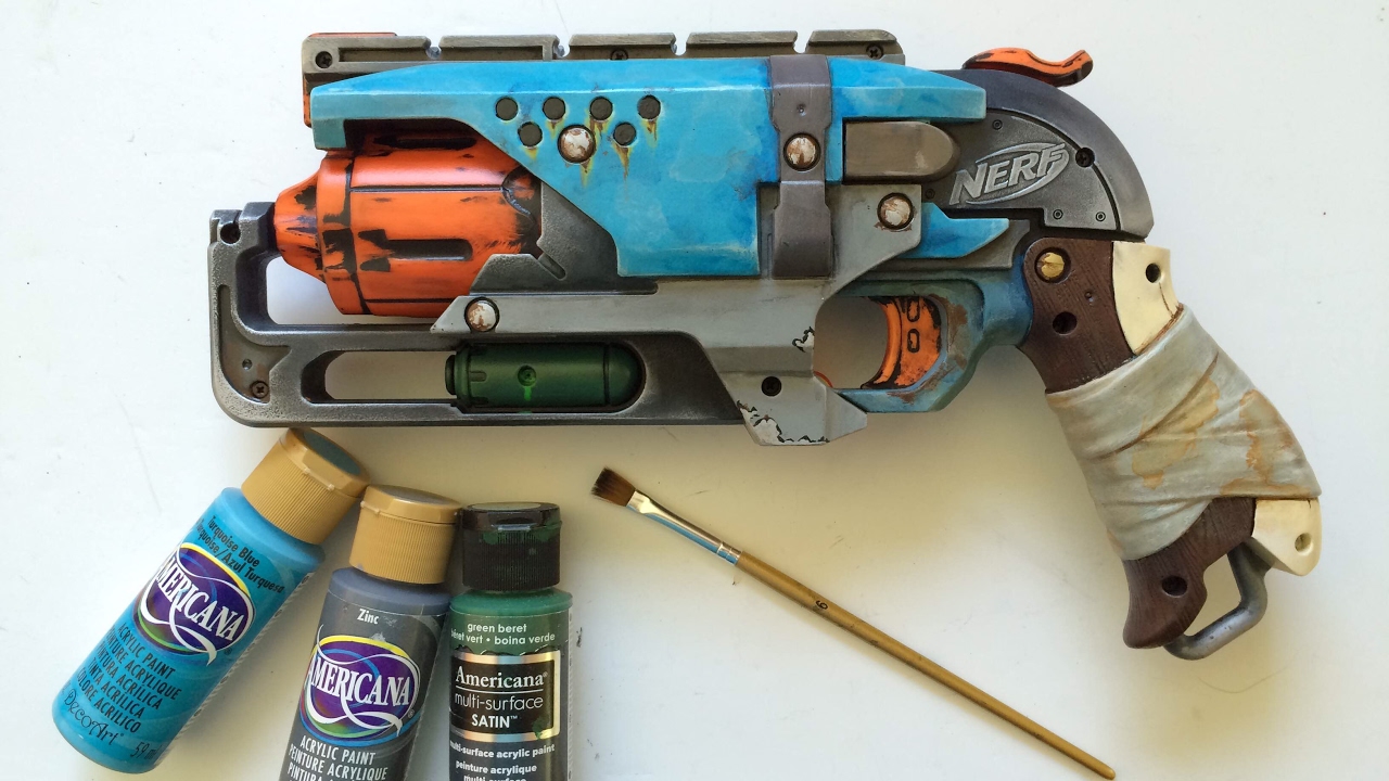 How to paint a realistic Nerf Blaster only using acrylics! 