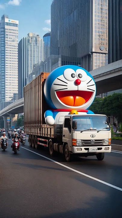 Evolution of Doraemon into Joker on a Truck #trailertruck #containertruck #doraemon