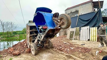 Gread sand truck | Công nông ba bánh chở cát | máy xúc múc cát | ô tô tải đổ cát | Hieu excavator