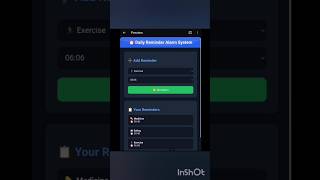 Daily Reminder Alarm using HTML, CSS, and JavaScript.#htmltags #html  #htmlcoding #