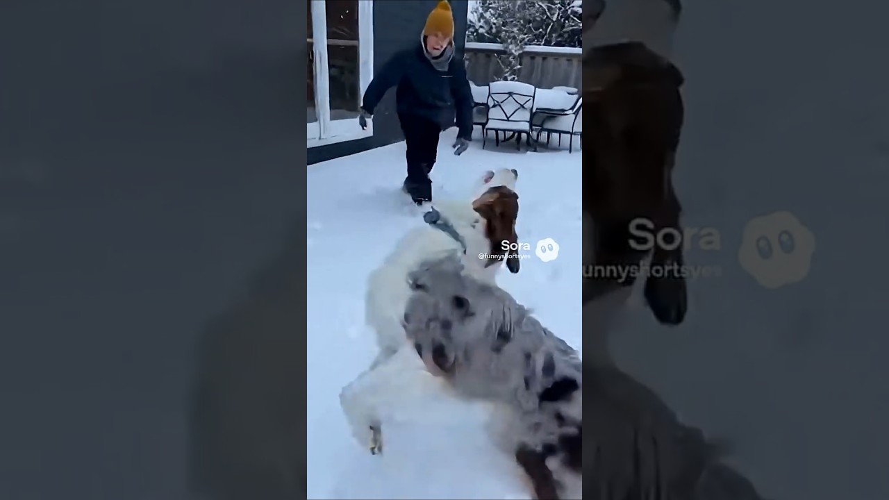 dog zoomies in the snow 