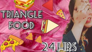 EATING ONLY TRIANGLE FOOD FOR 24 HRS 🔺 TRIANGLE FOOD CHALLENGE