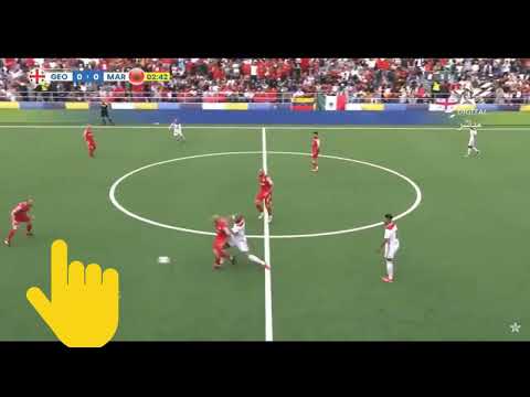 ملخص مباراة المنتخب المغربي و منتخب جورجيا في كاس العالم لكرة القدم السداسية