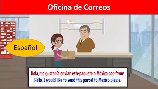 Conversation at the post office, Short animation to help you improve your Spanish, English subtitles
