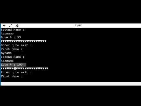 Love Calculator using Java