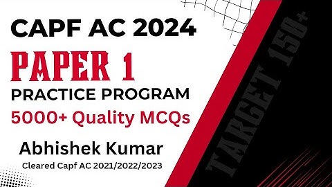 Capf AC 2024 Paper 1 Program | Capf AC Paper 1 Tests #capf2024 #capfac2024
