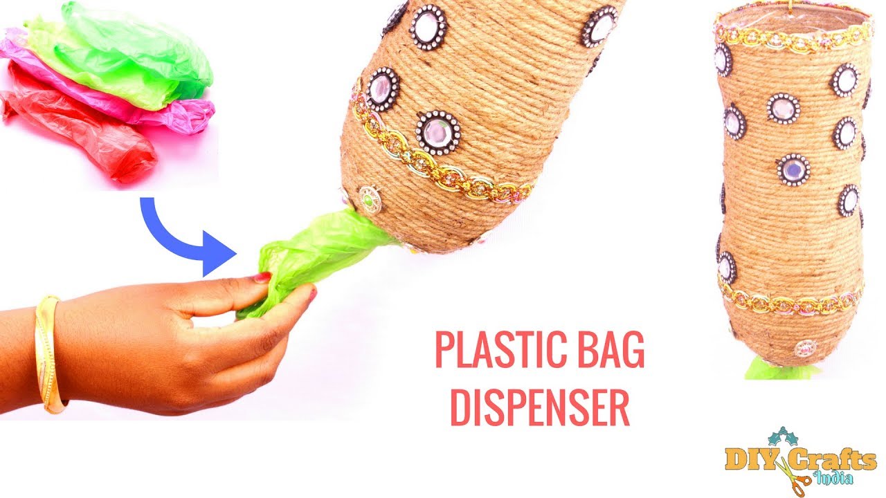 DIY Plastic Bag Dispenser Bottle | Waste Plastic Bags Organizer ...