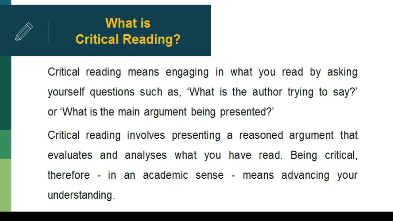 critical reading assignment example