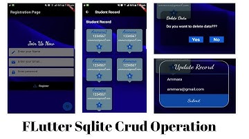 2 Sqlite database in flutter | Delete & update data in sqlite | SqFlite crud Flutter | insert, fetch