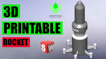 3D Printable Rocket | Basic 3D CAD modelling | SolidWorks | for beginners (2021)