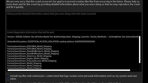 Satisfactory unreal crash fix