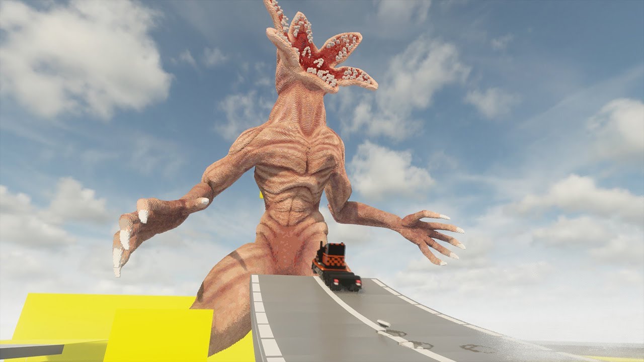 Cars vs Massive Demogorgon | Teardown Destruction