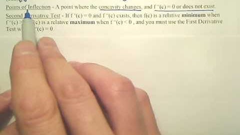 3.4 Overview of Concavity and the 2nd Derivative Test - Calculus