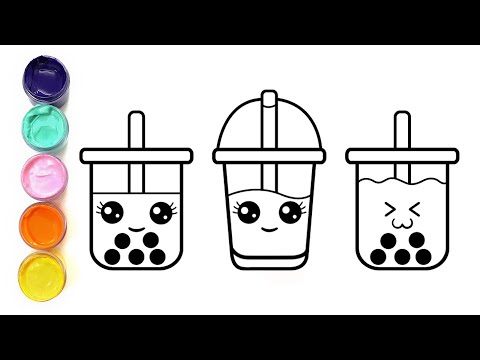 Video Hướng dẫn vẽ ly trà sữa cute đơn giản nhất - youtube