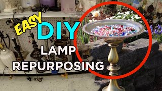 Easy DIY Lamp Repurposing | Make a Birdbath, Bird Feeder, Plant Stand or Table by mybloomsource 80,167 views 3 years ago 7 minutes, 40 seconds