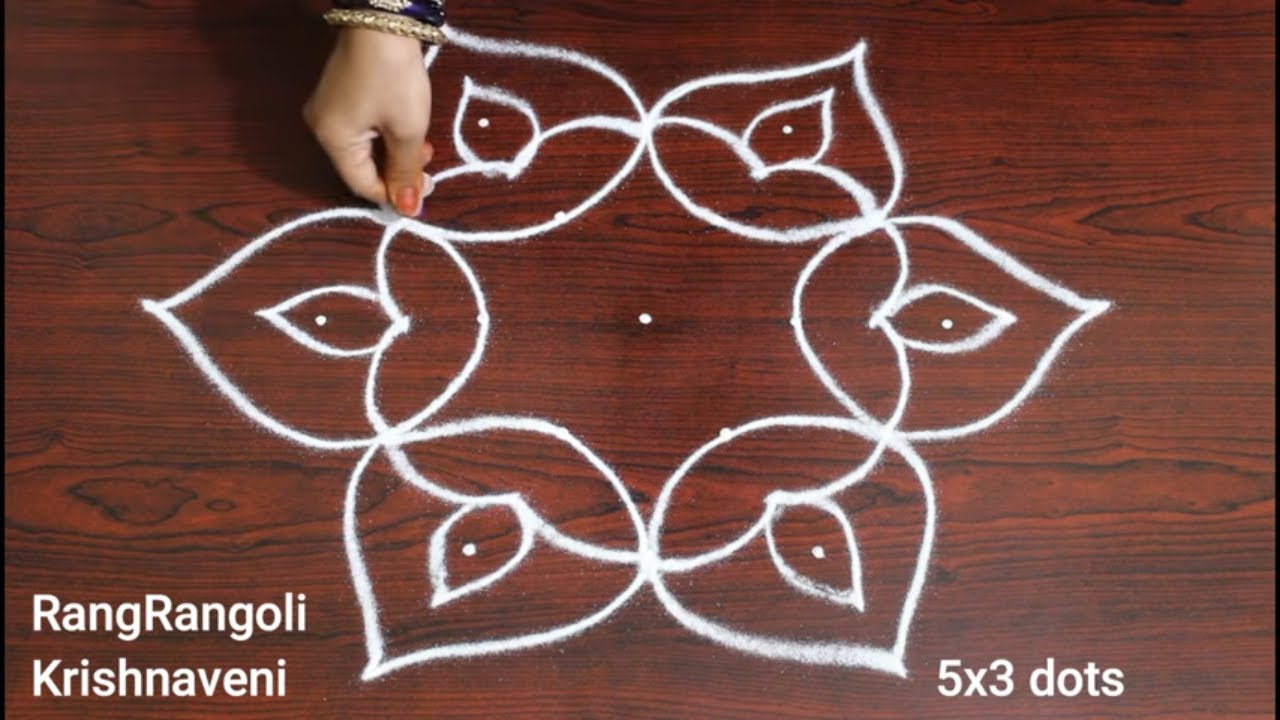 Diwali Kolam 20225x3 dots Diwali Special RangoliDeepala ...