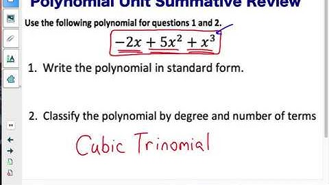 VIDEO ~ Polynomial Summative Review Problems # 1-5