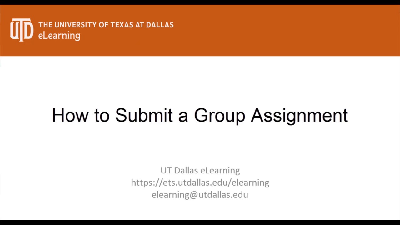 submit a group assignment