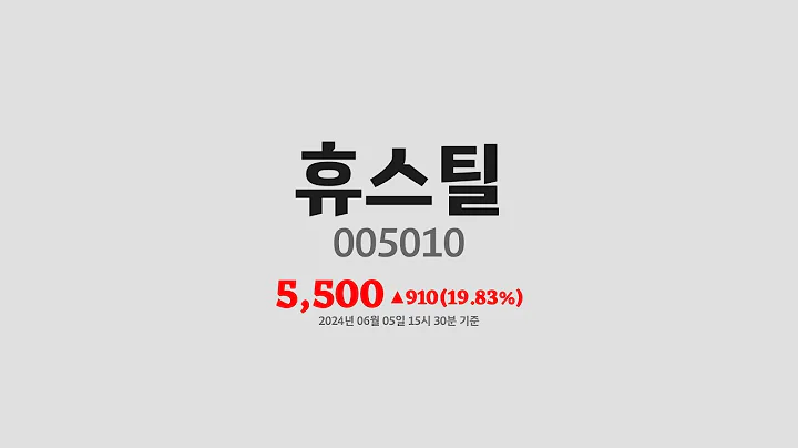 휴스틸주가분석(005010) 2024년 06월 05일기준