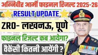 ZRO लखनऊ, पूणे Ka Final Result Kab Aayega | Agniveer Army Final Merit List 2025-26 | Bareilly Aro