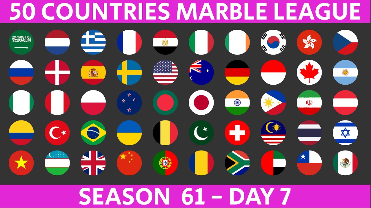 50 Countries Marble Race League Season 61 Day 7/10 Marble Race in Algodoo