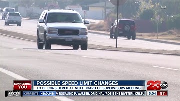 Speed limit changes