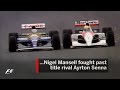 Mansell and senna battle in barcelona  1991 spanish grand prix