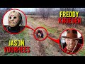 DRONE CATCHES JASON VOORHEES AND FREDDY KRUEGER AT HAUNTED BARN!! (SCARY)