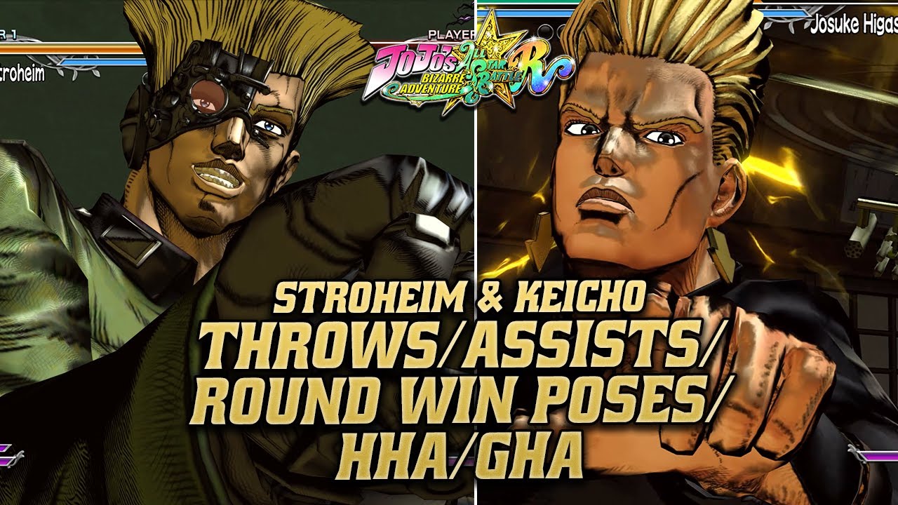Stroheim & Keicho's Throws/Assists/HHA/GHA/Round Win | JoJo's Bizarre Adventure: All-Star Battle R