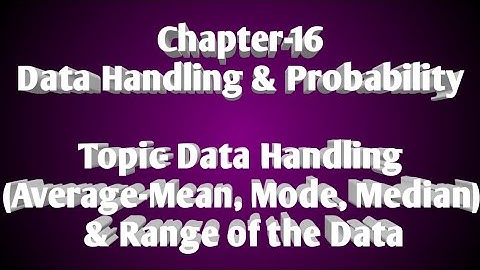 Class-7, Chapter-16, (Data Handling and Probability), Topic- Average