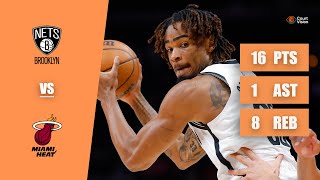 Nic Claxton - 16 Points, 8 Rebounds, 1 Ist Vs Heat - 2025-26 Regular Season