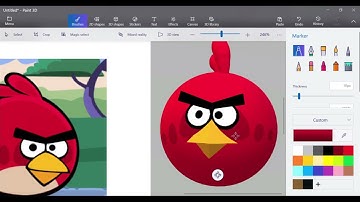 Paint 3D | How to draw Angry Bird (Easy)