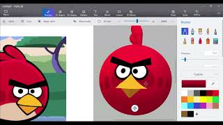 Paint 3D | How to draw Angry Bird (Easy) screenshot 2