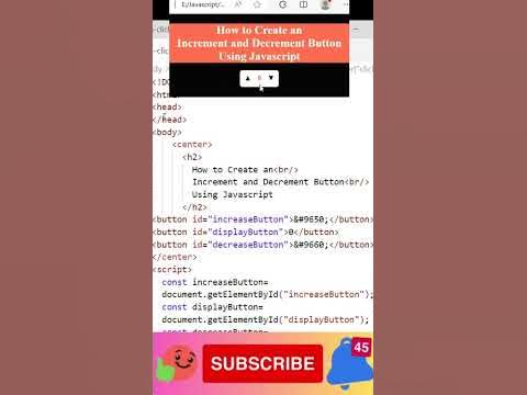 increment and decrement number using html css and javascript - YouTube