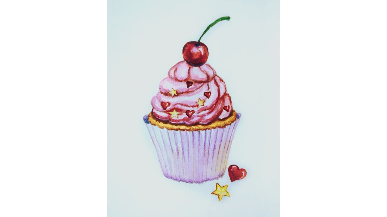 Рисуем пирожное поэтапно с детьми