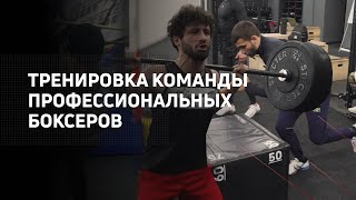 Тренировка команды профессиональных боксеров