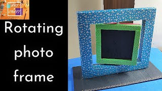 How to make rotating photo frame step by step|Unique photo frame using cradboard and paper