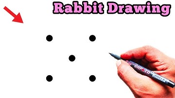 Rabbit Drawing From 5 Dots Easy | Dots Drawing