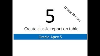 Create classic report on table