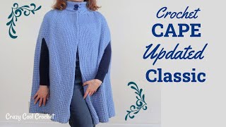 Crochet Cape  Updated Classic Open Front Cape