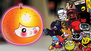 FNF Sliced(Vs Annoying Orange Child) But Different Characters Sing It🎵 Everyone ( PibbyOrange )