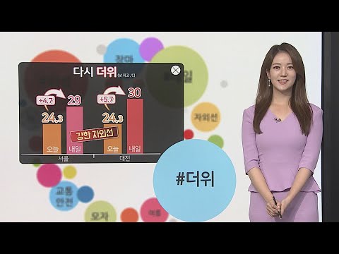 [날씨트리] 내일 30도 안팎 더위…내륙 소나기 / 연합뉴스TV (YonhapnewsTV)