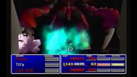 FF7 - Ruby Weapon defeated by a female frog (no Materia, no 7777, no Cure)