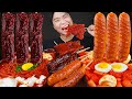 ASMR MUKBANG 직접 만든 대왕 가래떡 떡볶이 불닭볶음면 소세지 먹방 &amp; 레시피 FIRE NOODLES AND Tteokbokki EATING SOUND!