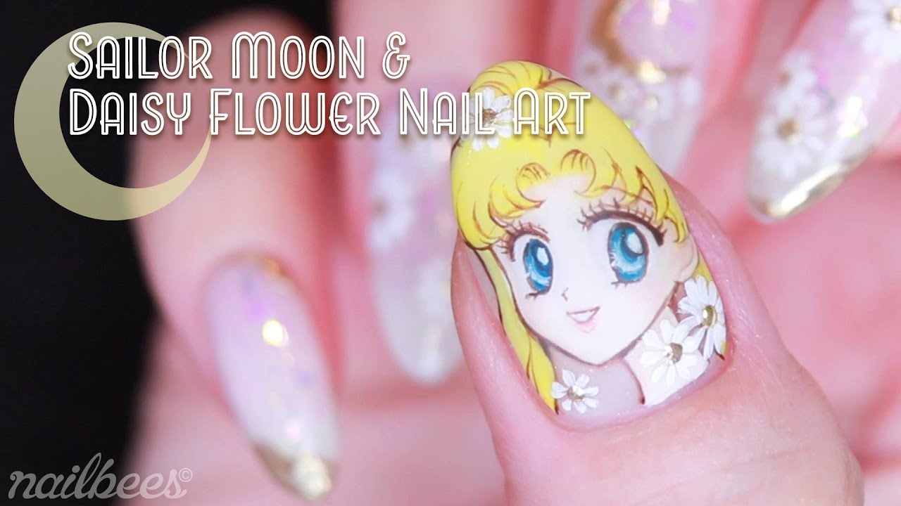 ☆ Sailor Moon Daisy Flower Nail Art ☆